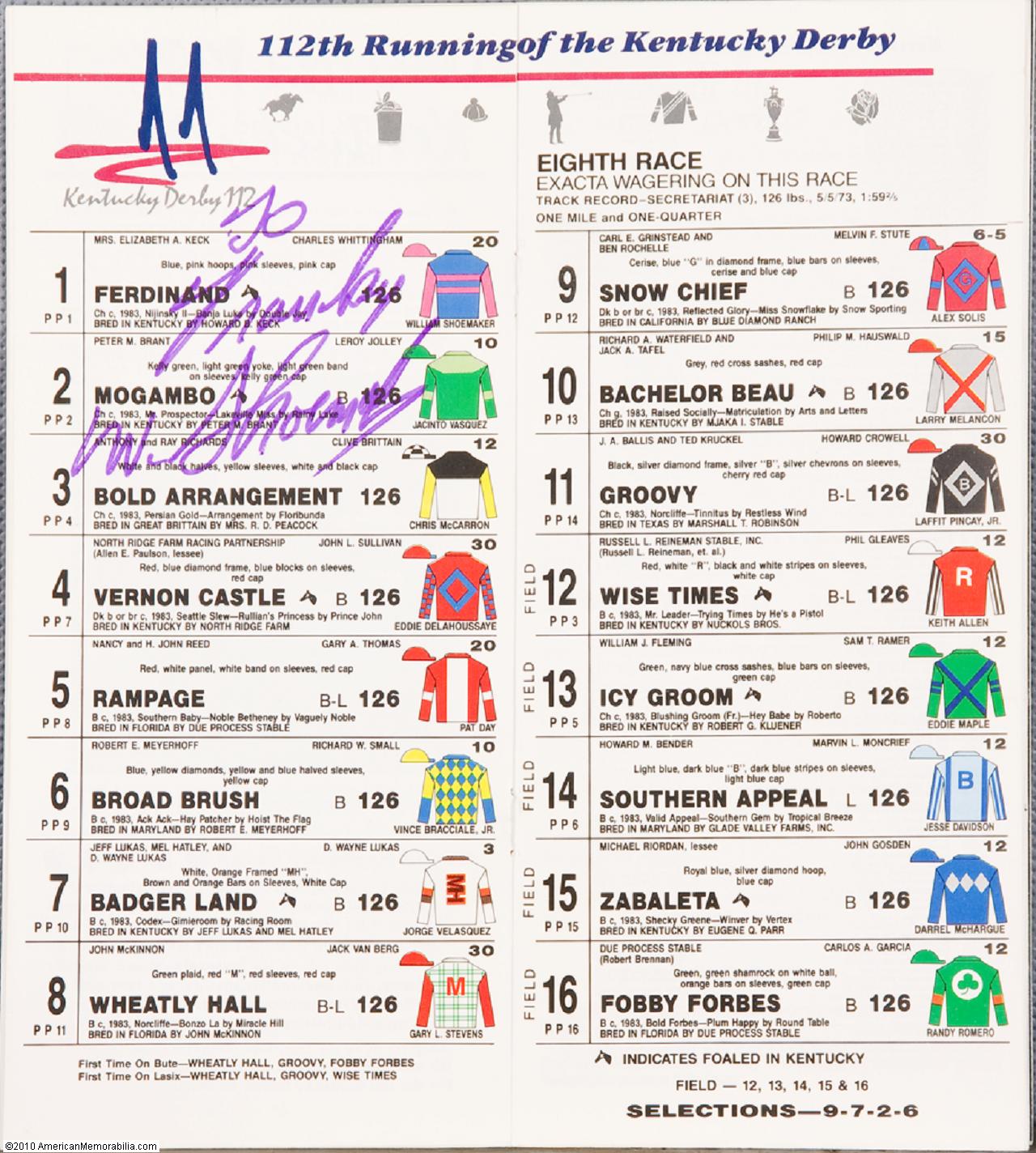 2024 Kentucky Derby Horses Printable